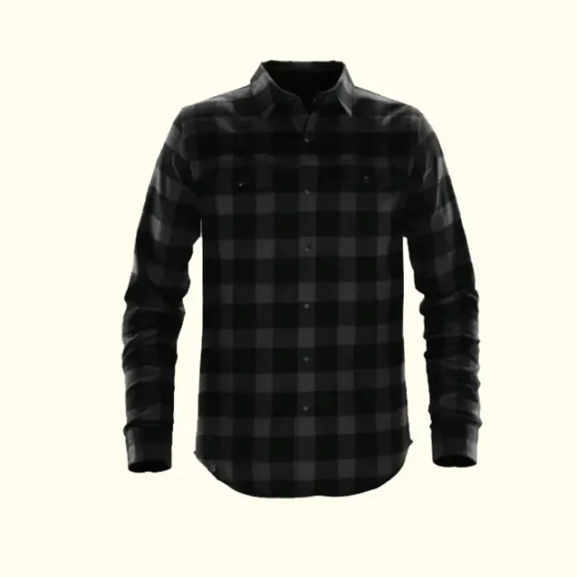 ★ Phyps Department★ Flannel Clan Tartan Check Shirt Dark Charc+Plaid+Flannel-1-3d62e4c1
